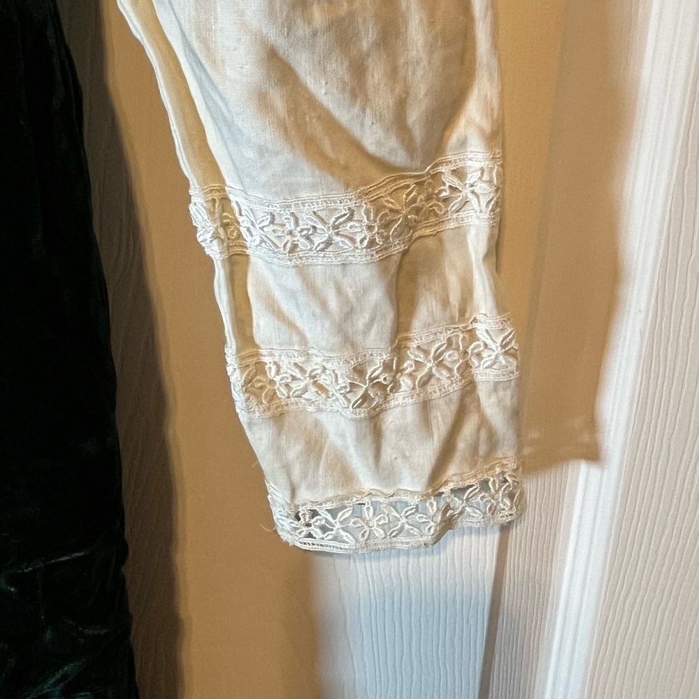 Gunne Sax Green Velvet Jump Dress with Cream Lace Blouse - Picture 7 of 15